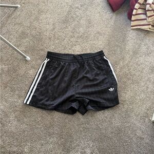 Adidas Black Pinstripe Athletic Shorts